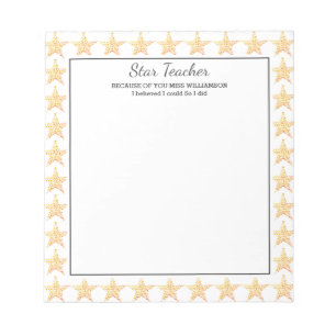 STAR TEACHER APPRECIATION Believed I Could Custom Notepad