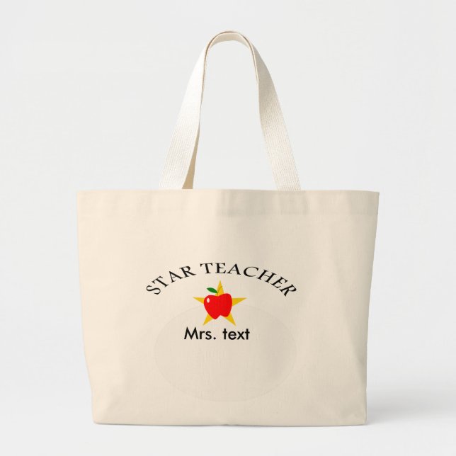 star teacher large tote bag (Front)