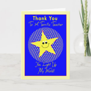 Star Teacher Thank You from Student Card