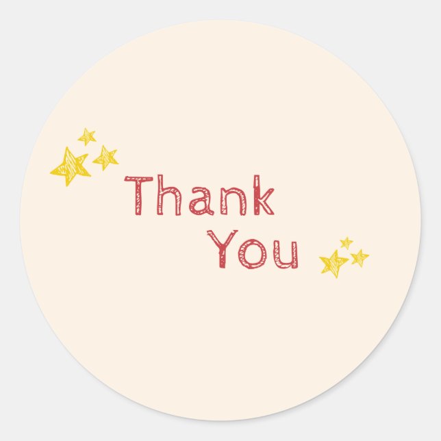 Star Thank You  Stickers (Front)