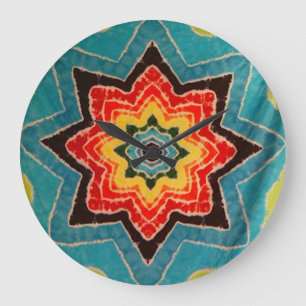 Star Tie Dye Large Clock
