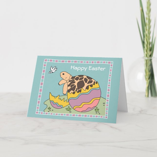 Star Tortoise Easter Egg Card (blue) (Front)