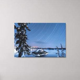 Star Trails   Crater Lake National Park Canvas Print