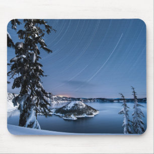 Star Trails Crater Lake National Park Mouse Pad