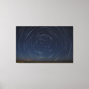 Star Trails Over Lake Huron at St. Ignace, M Canvas Print