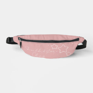 Star Trio in Pink & White with message and name Bum Bags