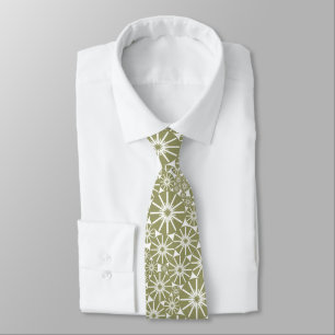 Star Wheel Pattern III - Khaki on White Tie
