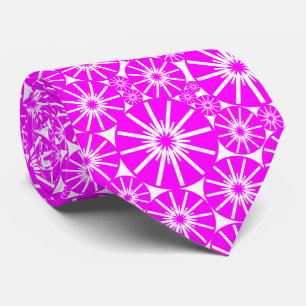 Star Wheel Pattern III - Magenta on White Tie