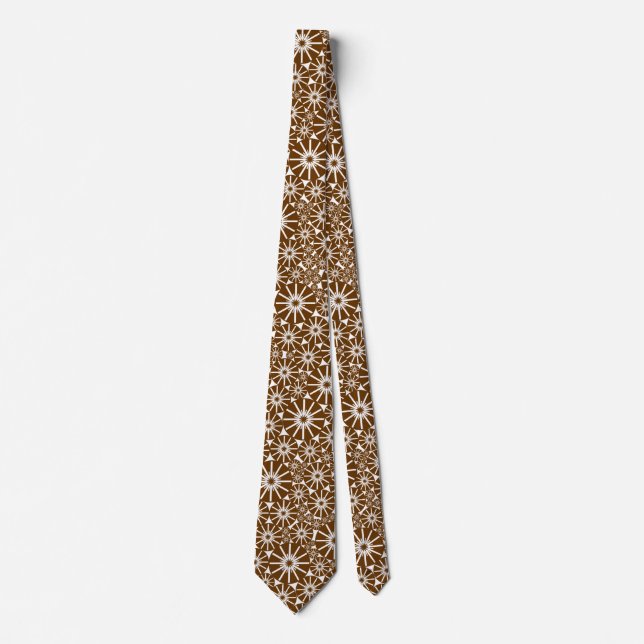 Star Wheel Pattern III - Walnut on White Tie (Front)