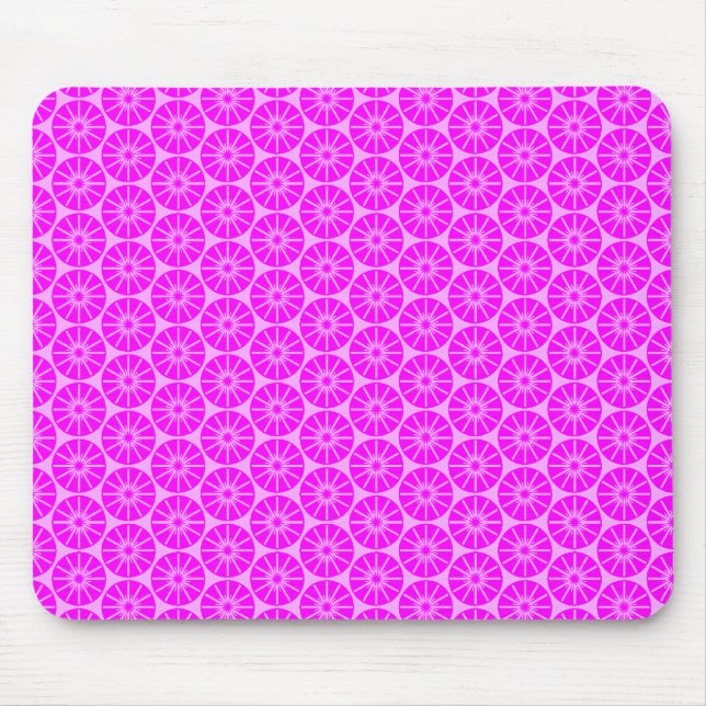 Star Wheel Pattern - Shades of Magenta Pink Mouse Pad (Front)