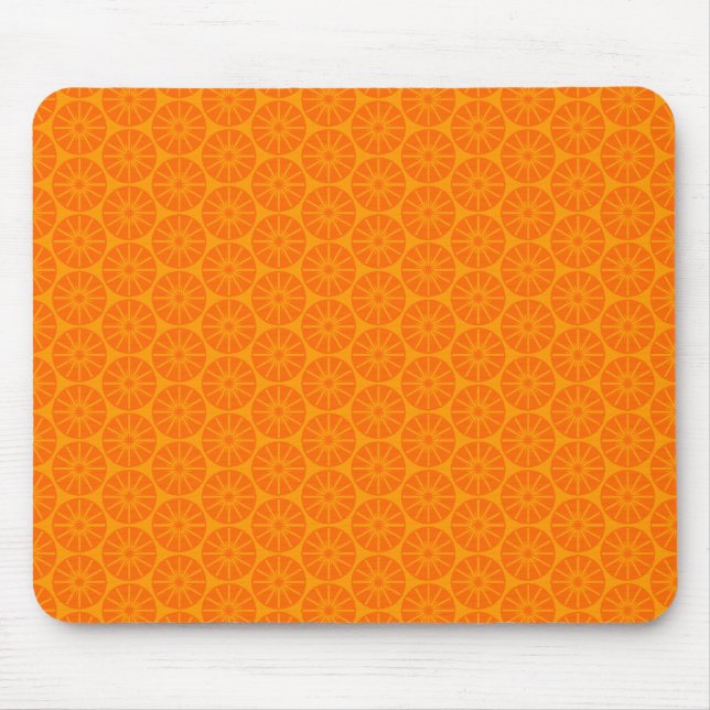 Star Wheel Pattern - Shades of Orange Mouse Pad (Front)