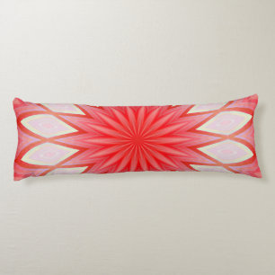 Star White And Red Kaleidoscope Floral Mandala Body Cushion