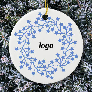 Star Wreath Logo Business Ceramic Tree Decoration