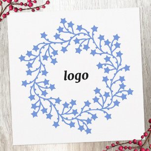 Star Wreath Logo Business Holiday Card