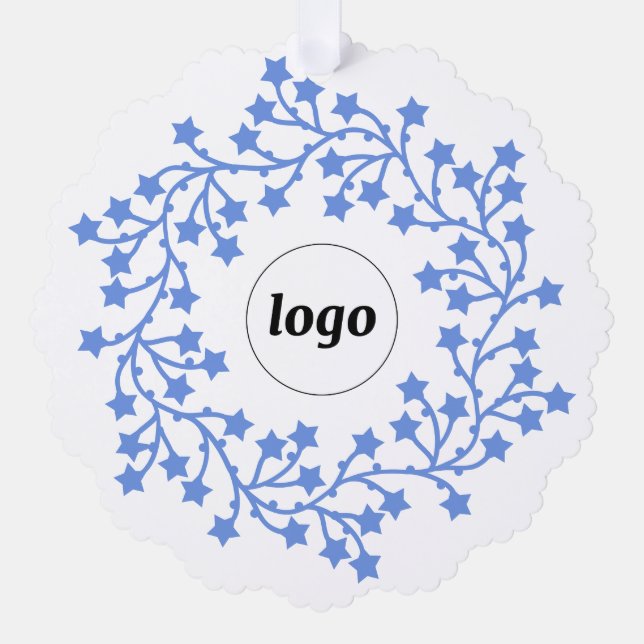 Star Wreath Logo Business Tree Decoration Card (Front)