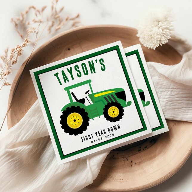 Star Your Tractor 1st Birthday | Farm Theme Napkin (Creator Uploaded)