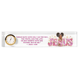 StarBerry™ "JESUS" Scripture Plate with Clock