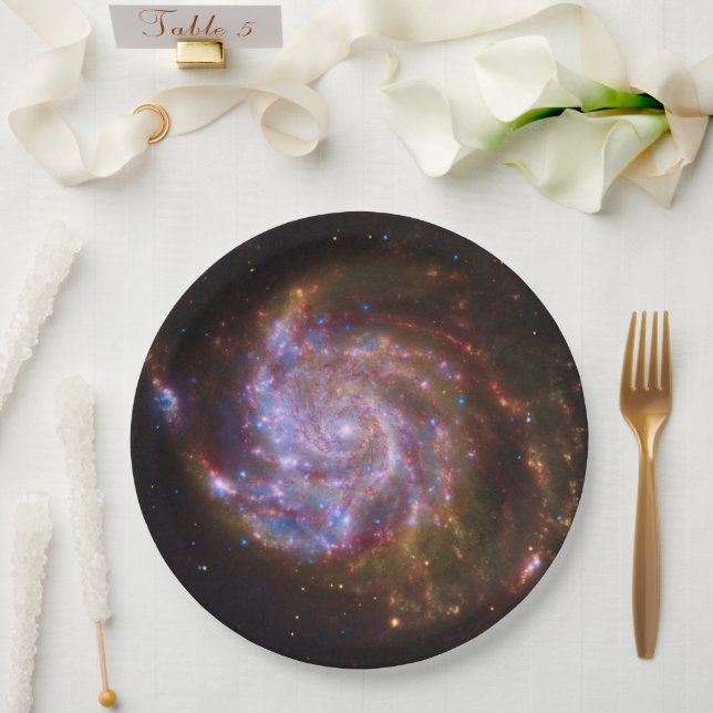 Starbirth in the Pinwheel:  M101 Galaxy Paper Plate (Wedding)