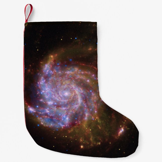 Starbirth in the Pinwheel:  M101 Galaxy Small Christmas Stocking (Front)