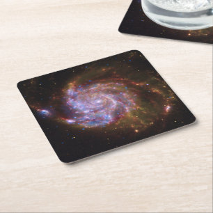 Starbirth in the Pinwheel: M101 Galaxy Square Paper Coaster