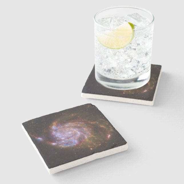 Starbirth in the Pinwheel:  M101 Galaxy Stone Coaster (Side)