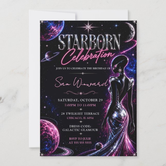 Starborn Celebration Birthday Party Invitation (Front)