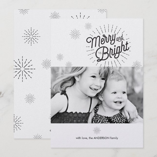 Starburst 1 Photo Holiday Card (Front/Back)