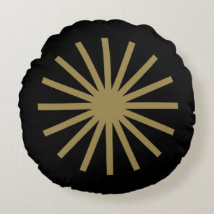 Starburst Black and Gold Round Cushion