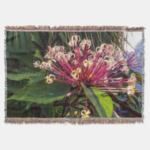 Starburst Clerodendrum Flowers Throw Blanket