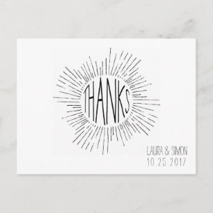 Starburst Custom Wedding Thank You Postcard