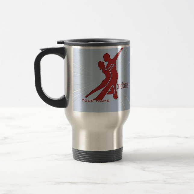 Starburst Dancers - Bright Red Travel Mug (Left)
