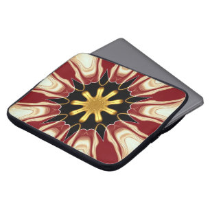 Starburst : Deep Crimson & Gold Luxury Tech Protec Laptop Sleeve