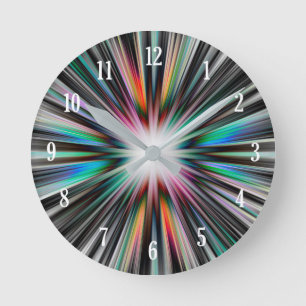 Starburst explosion pattern round clock