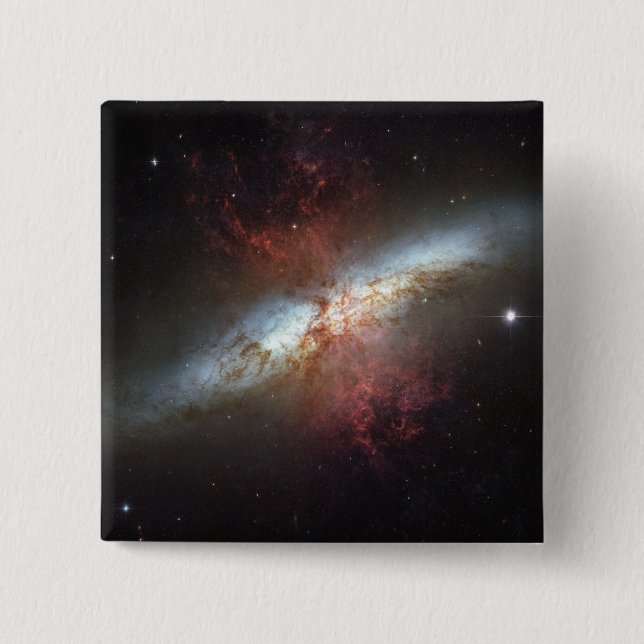 Starburst galaxy, Messier 82 15 Cm Square Badge (Front)