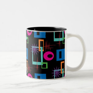 Starburst Geometric Multicolored Pattern Two-Tone Coffee Mug