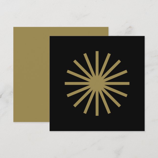 Starburst Gold & Black Invitation (Front/Back)
