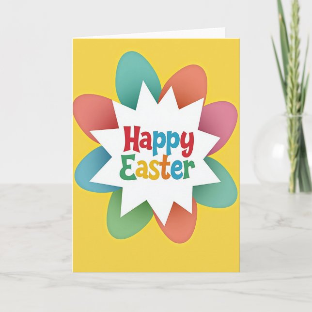 Starburst Happy Easter Card (Front)
