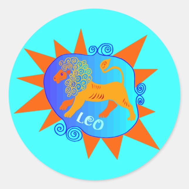 Starburst Leo Classic Round Sticker (Front)