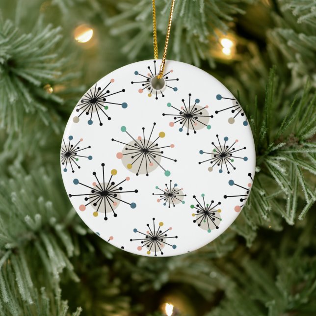 Starburst Mid Century Modern Christmas Holiday Ceramic Tree Decoration (Tree)