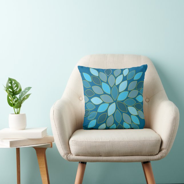 Starburst Modern Flower Pattern Design Pillow (Chair)