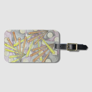 Starburst-Modern Geometric Watercolor Art Luggage Tag