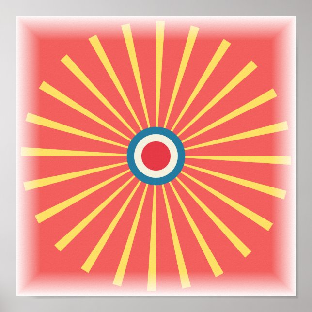 Starburst Pattern - Retro Midcentury Print (Front)