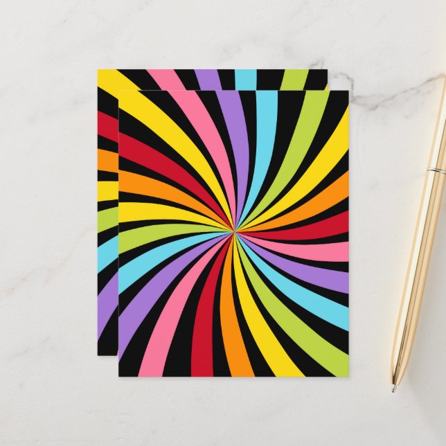 Starburst Rainbow Colors Crafting Scrapbook Paper (Front/Back In Situ)