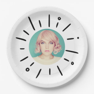 STARBURST Simple Round Fun Custom Photo Paper Plate