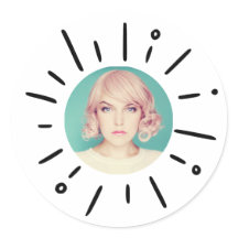 STARBURST | Simple Round Fun Custom Photo Stickers