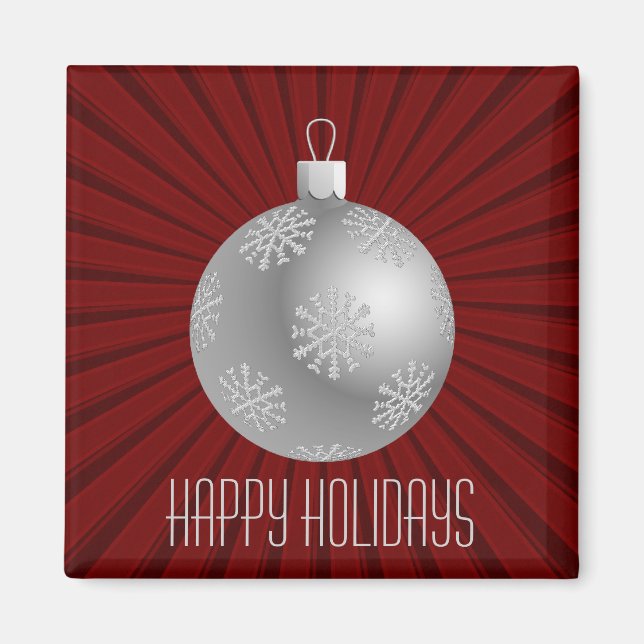 Starburst Stripes Ornament Magnet, Dark Red Magnet (Front)