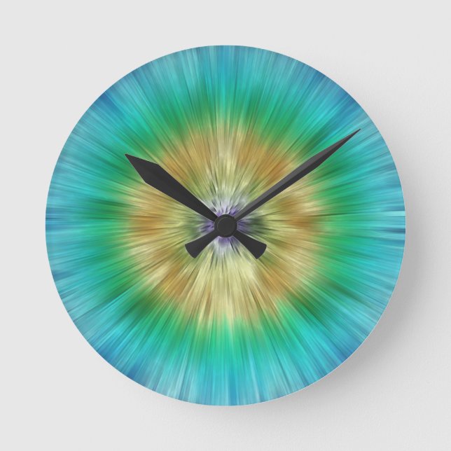 Starburst Tie Dye Round Clock (Front)
