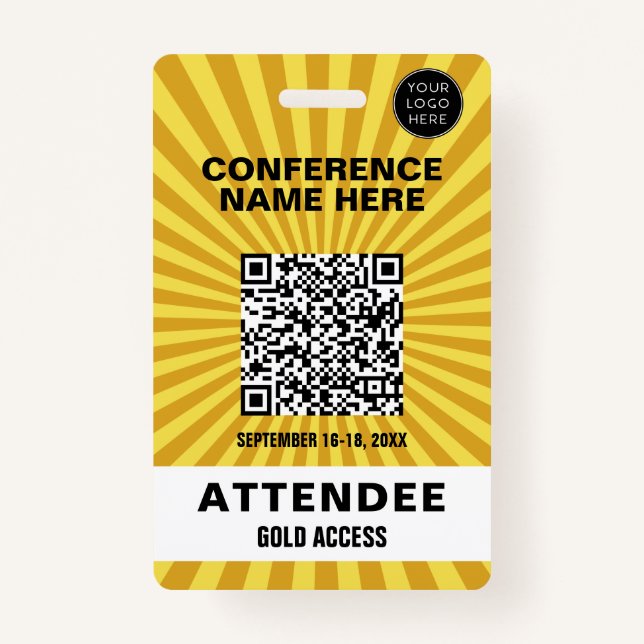 Starburst Yellow Conference Event Badge ID Badge (Front)