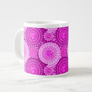 Starbursts and pinwheels, amethyst purple large coffee mug
