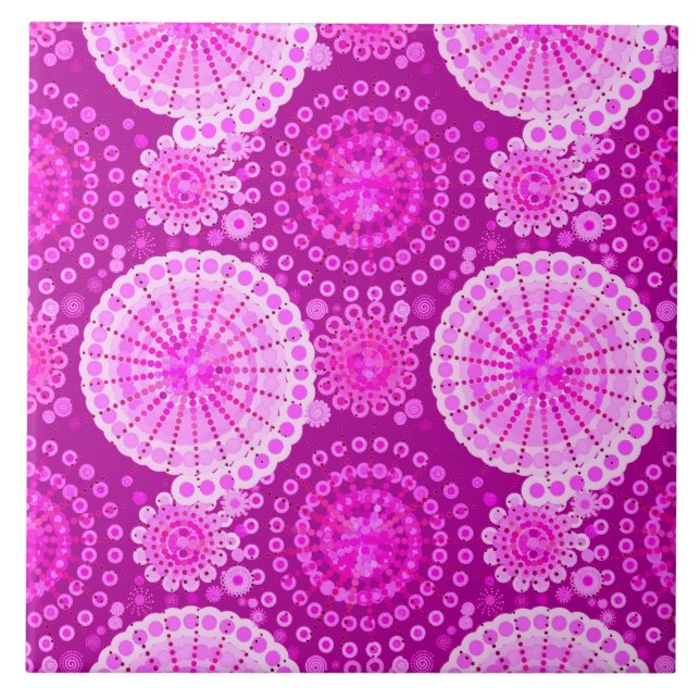 Starbursts and pinwheels, amethyst purple tile (Front)